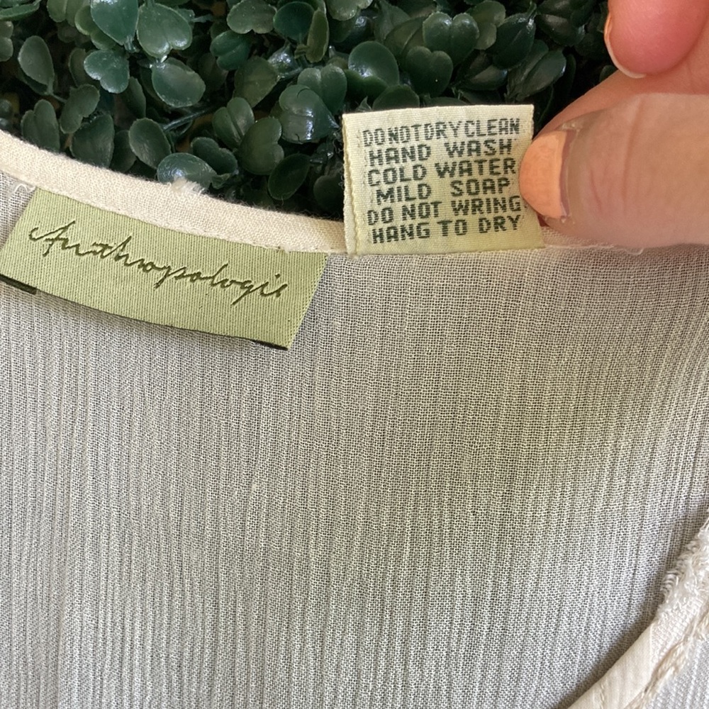 90s/ vtg Anthropologie tiered prairie babydoll dress - Picture 6 of 16